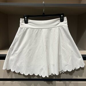 J Crew Active Tennis Skirt Skort White Scalloped Athletic Preppy M